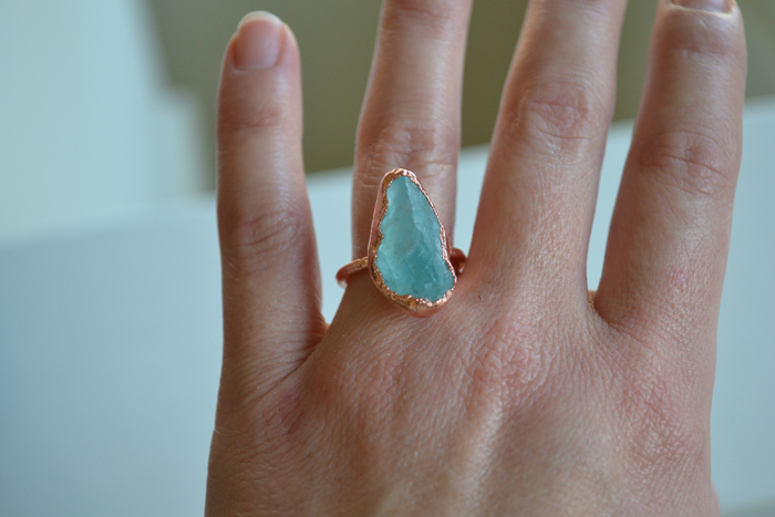 Apatite Raw (Large) Copper Ring – Size 7-1/2