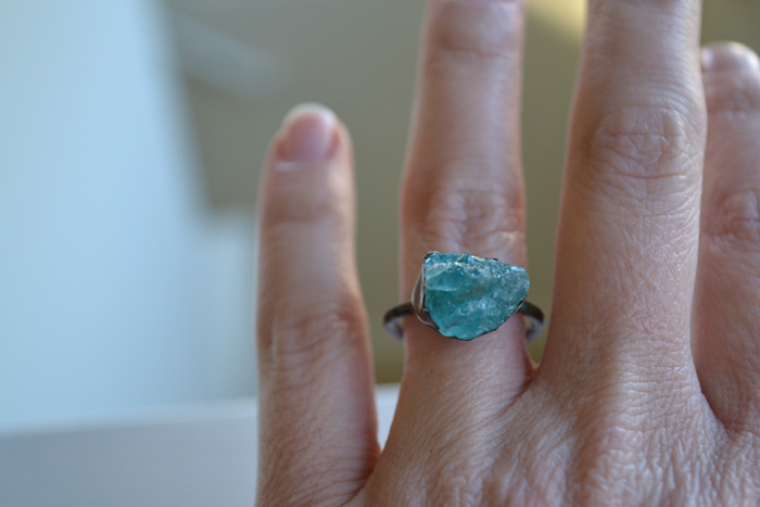 Apatite Raw Patinated Copper Ring – Size 9